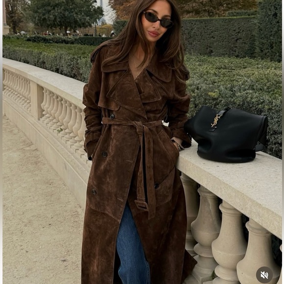 Avec Les Filles Jackets & Blazers - Avec Les Filles Brown Suede Coat